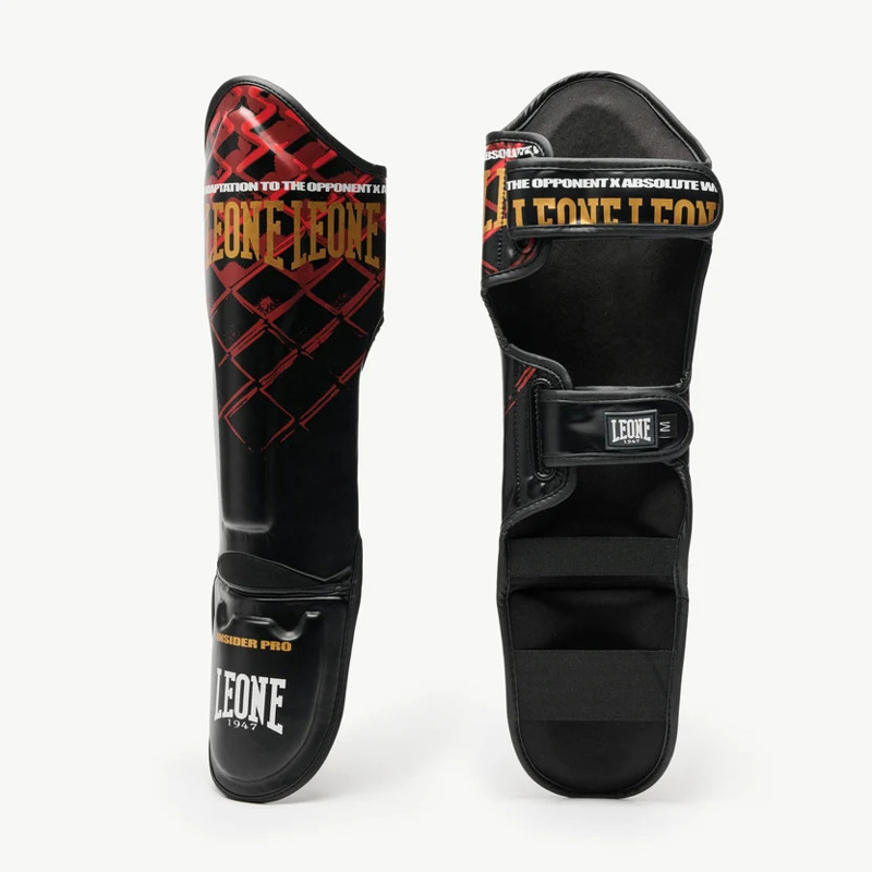 Leone Shinguards MMA CAGE- red